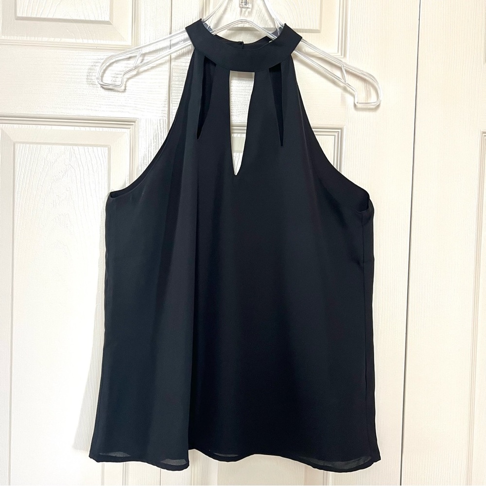 AMT Above-Mediocre-Taste Black Cutout Halter Sleeveless Tank Top Blouse